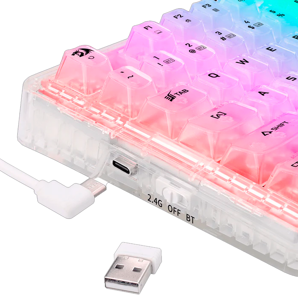 Teclado Redragon K649CT ELF Pro RGB Transparent Switch Custom Wireless 78%
