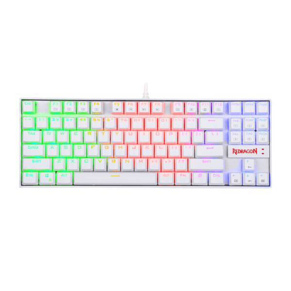 Teclado Redragon K552W Kumara RGB 1R SP White Red Switch Español TKL