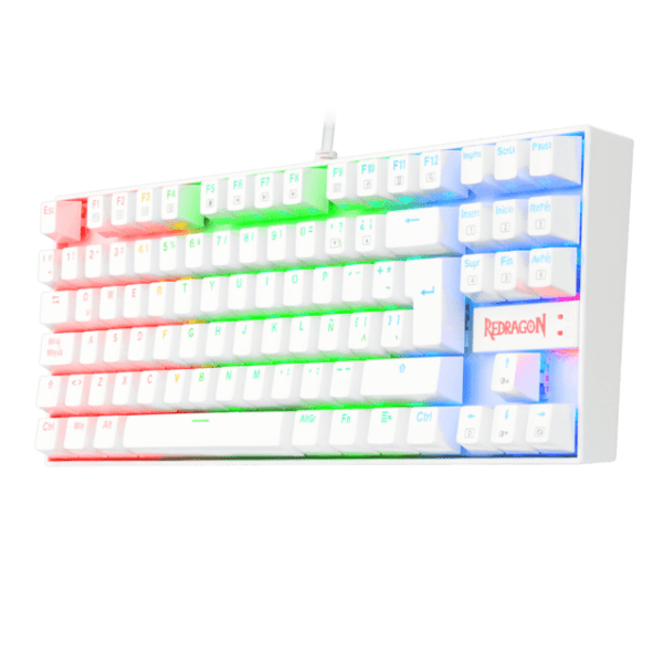 Teclado Redragon K552W Kumara RGB 1R SP White Red Switch Español TKL