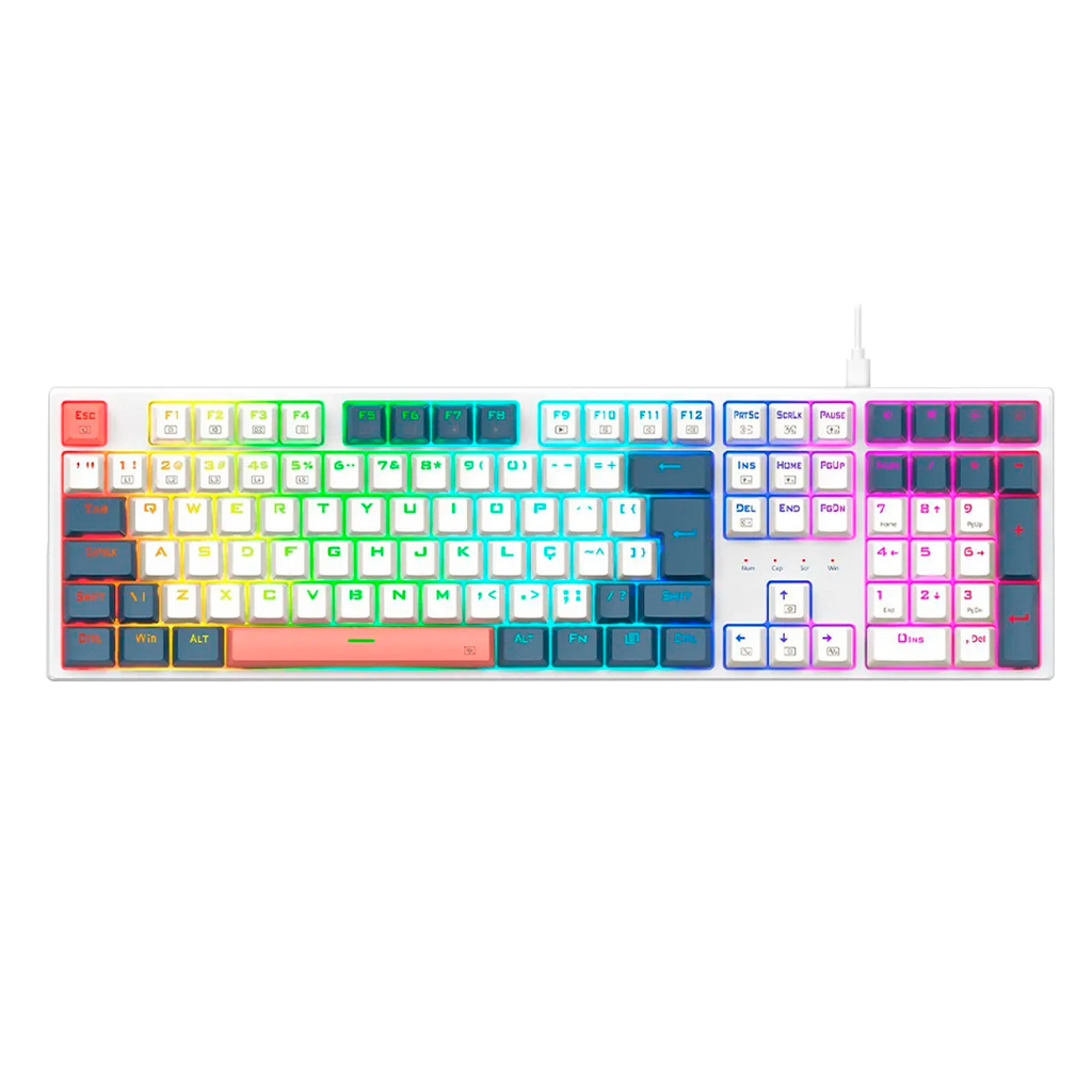 Teclado Redragon K668WBO Trundle RGB SP Mix 3 Color Red Switch 100%