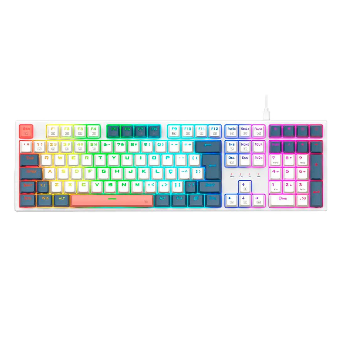 Teclado Redragon K668WBO Trundle RGB SP Mix 3 Color Red Switch 100%