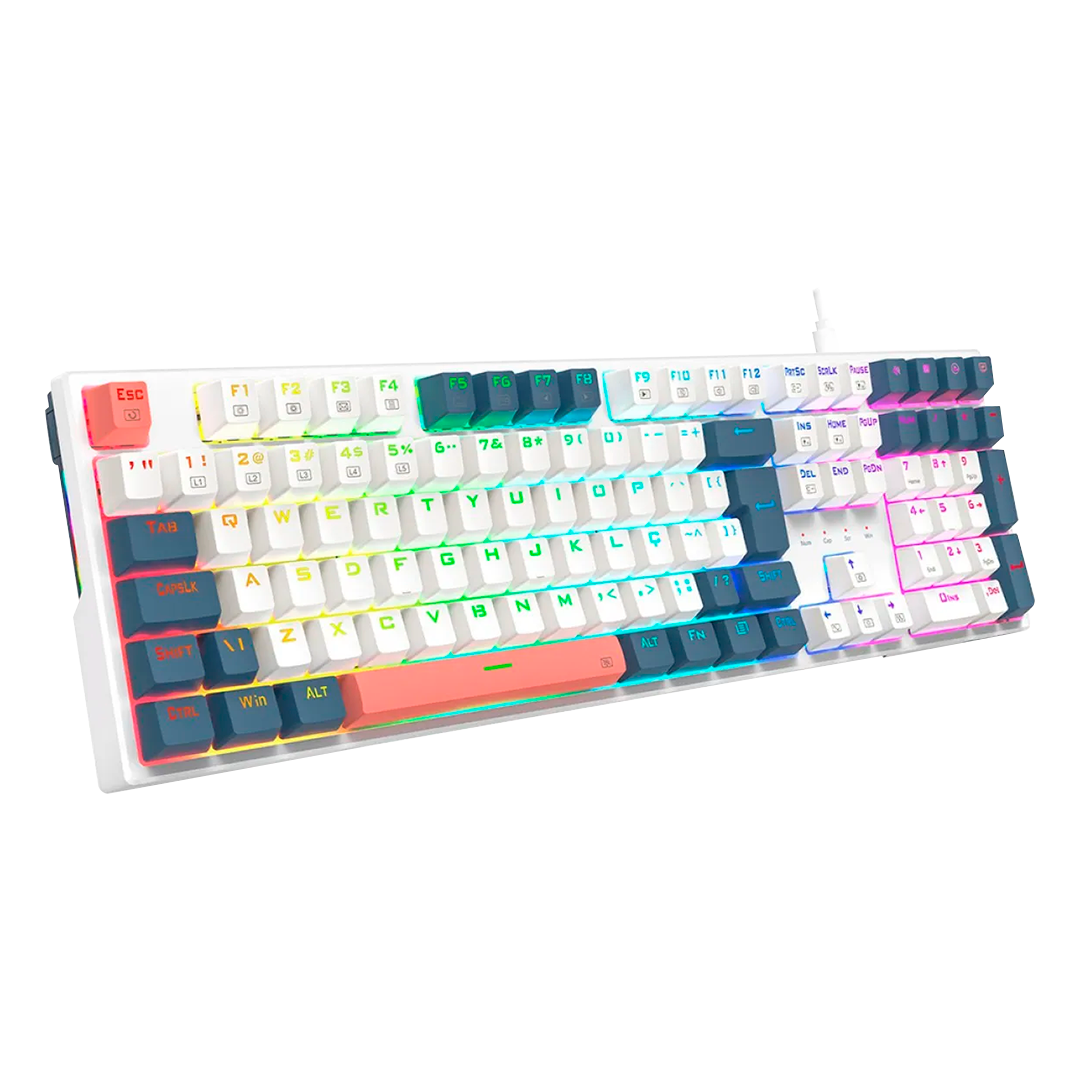 Teclado Redragon K668WBO Trundle RGB SP Mix 3 Color Red Switch 100%
