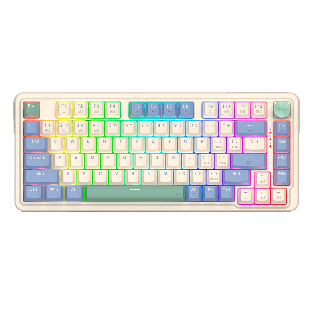 Teclado Redragon K673CPG Ucal Pro RGB Wireless Cream Purple Green Red Switch Español