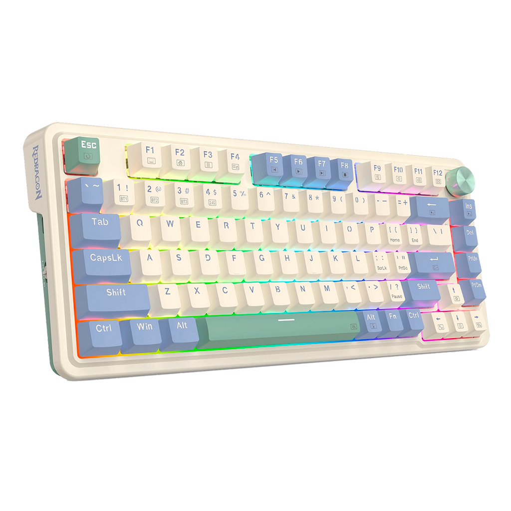 Teclado Redragon K673CPG Ucal Pro RGB Wireless Cream Purple Green Red Switch Español