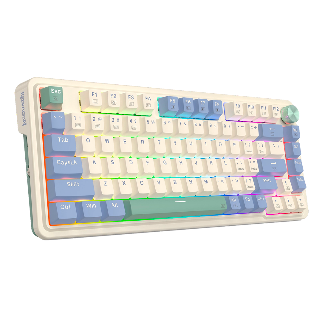 Teclado Redragon K673CPG Ucal Pro RGB Wireless Cream Purple Green Red Switch Español