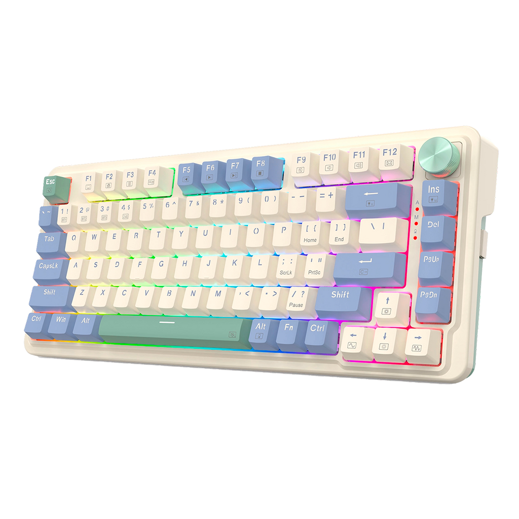 Teclado Redragon K673CPG Ucal Pro RGB Wireless Cream Purple Green Red Switch Español