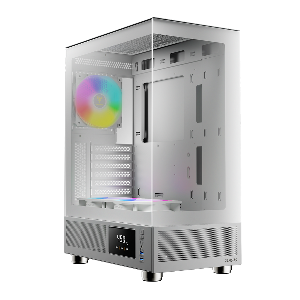 CASE GAMDIAS ATLAS E1 WH ATX, Micro-ATX, ITX ARGB