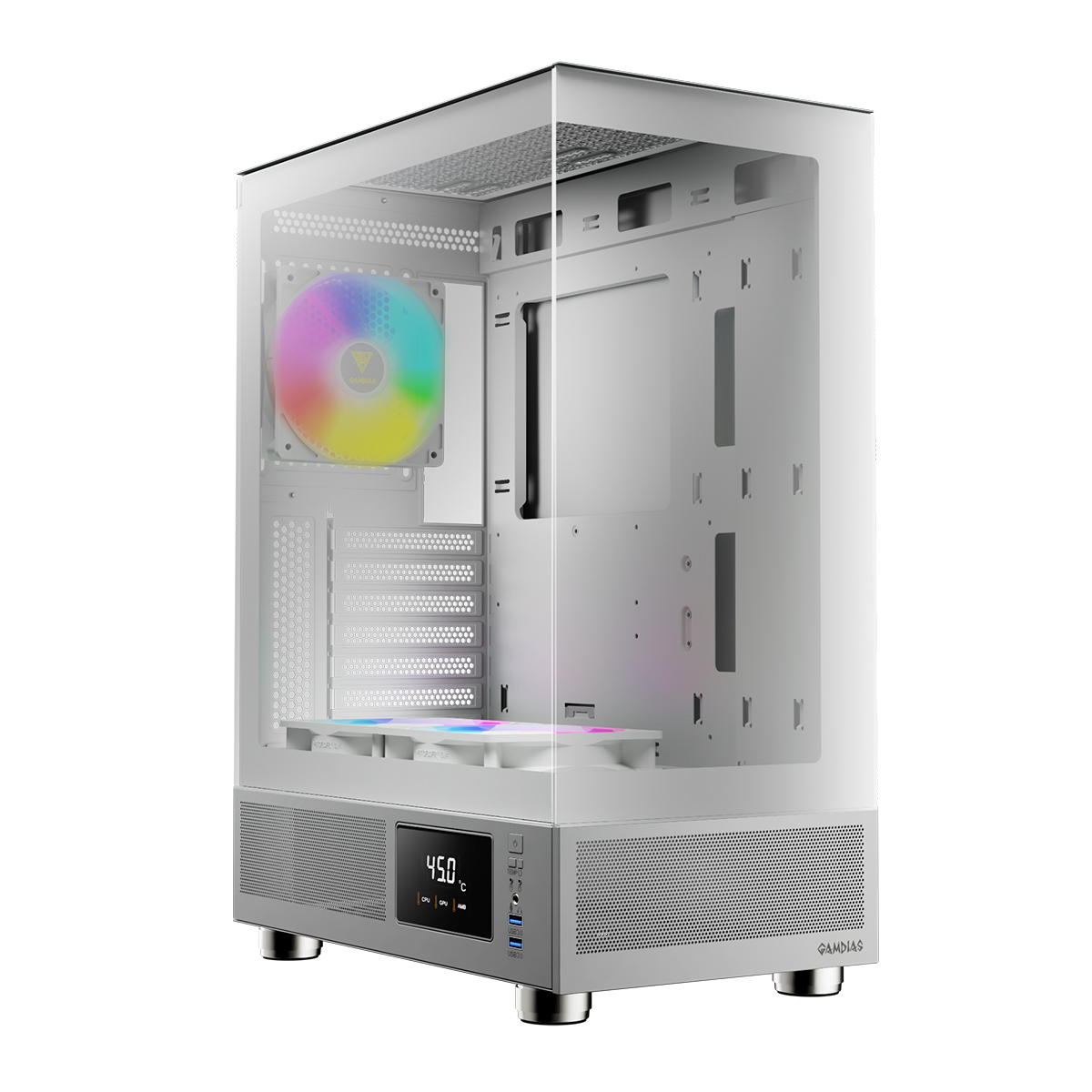 CASE GAMDIAS ATLAS E1 WH ATX, Micro-ATX, ITX ARGB