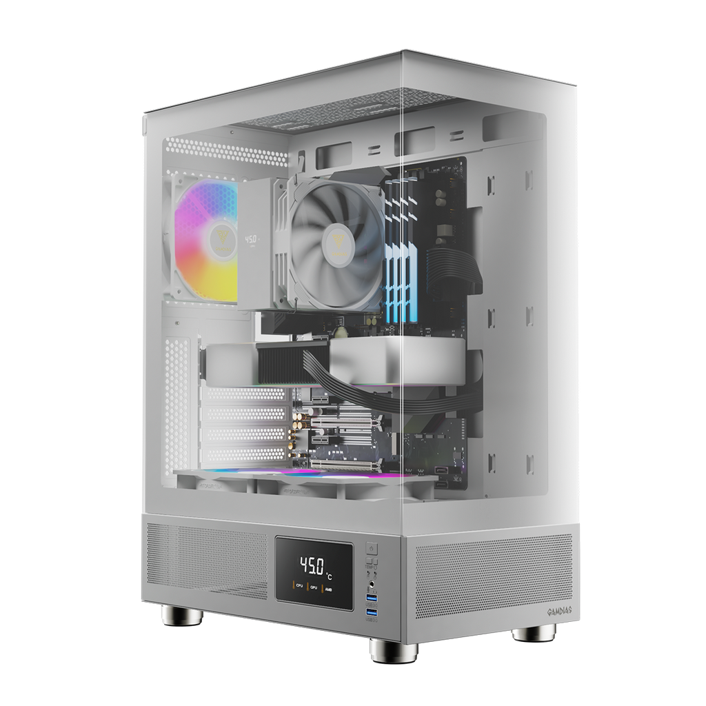 CASE GAMDIAS ATLAS E1 WH ATX, Micro-ATX, ITX ARGB