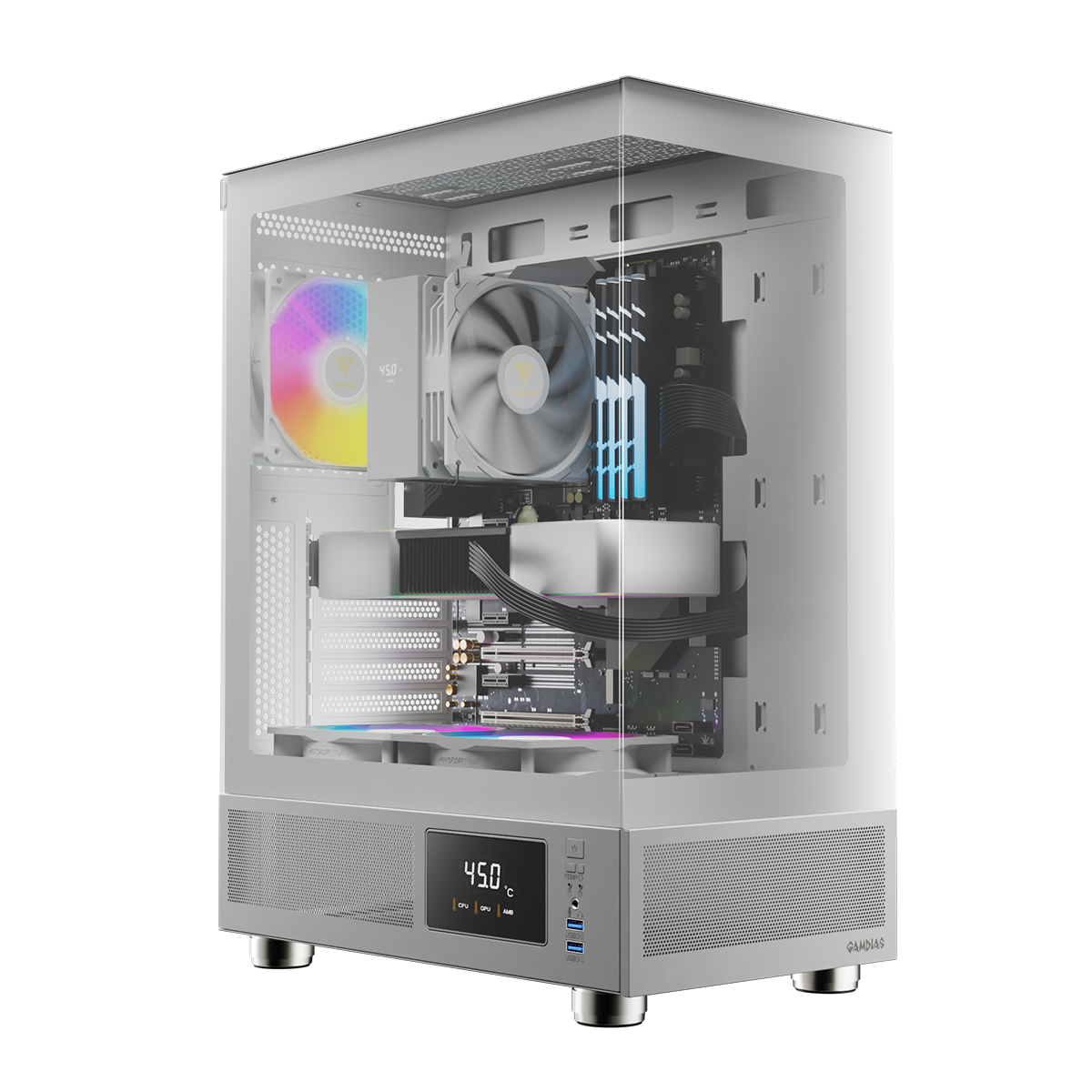 CASE GAMDIAS ATLAS E1 WH ATX, Micro-ATX, ITX ARGB