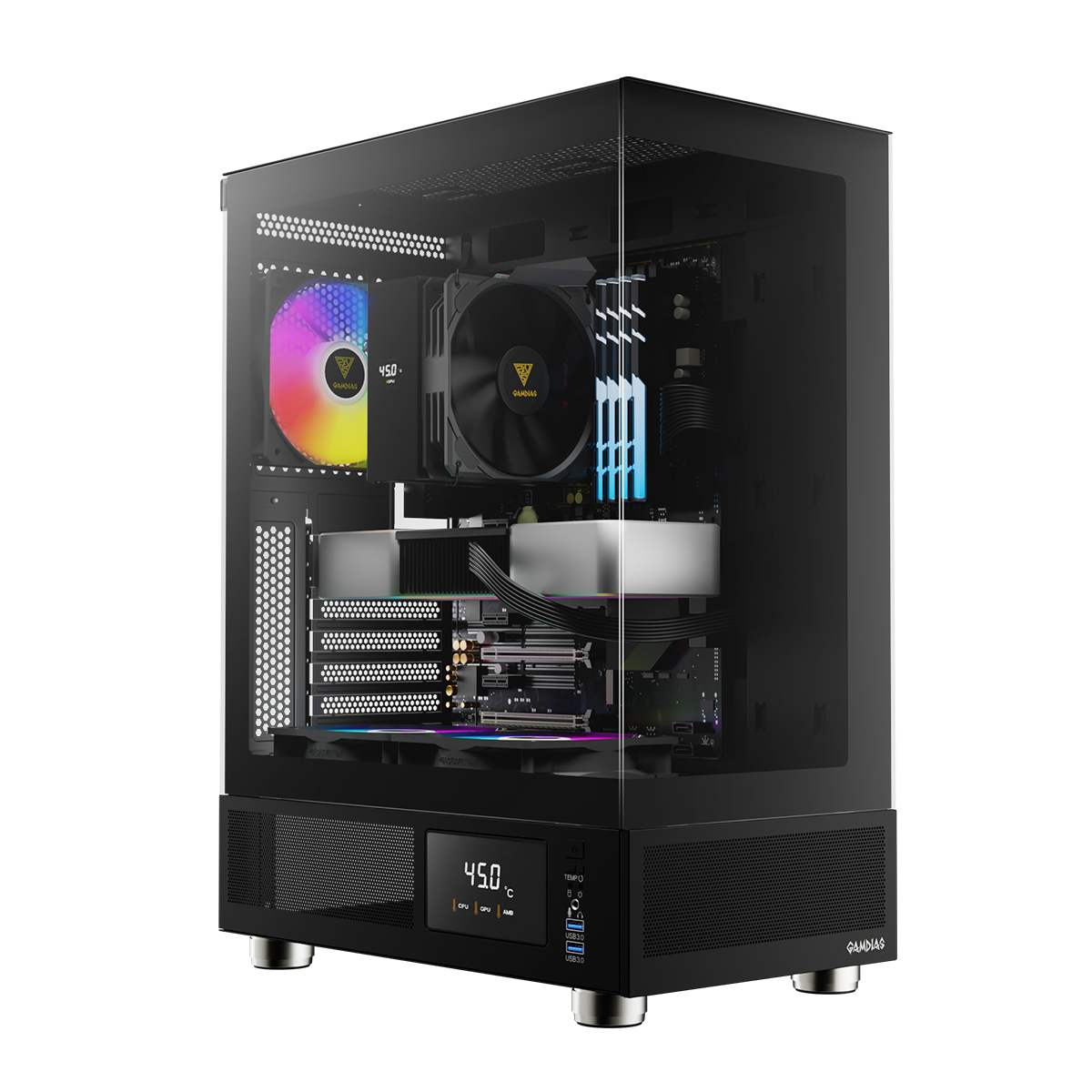 CASE GAMDIAS ATLAS E1 ATX, Micro-ATX, ITX ARGB