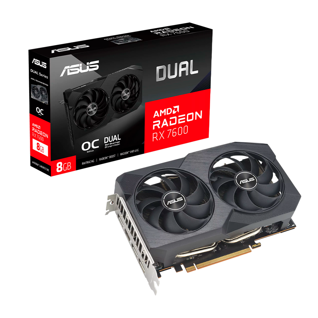 TARJETA DE VIDEO ASUS Dual RX 7600 V2  OC  8GB GDDR6