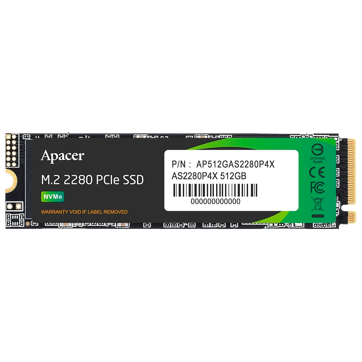 M.2 APACER AP2TBAS2280Q4X-1 AS2280P4X 2TB PCIe 3D NAND R: 2100MB/S W: Gen3 x4 3D NAND 1700MB/S