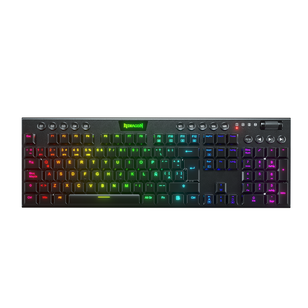 Teclado Redragon K619 Horus FS RGB SP RD Wired Black Red Switch Español