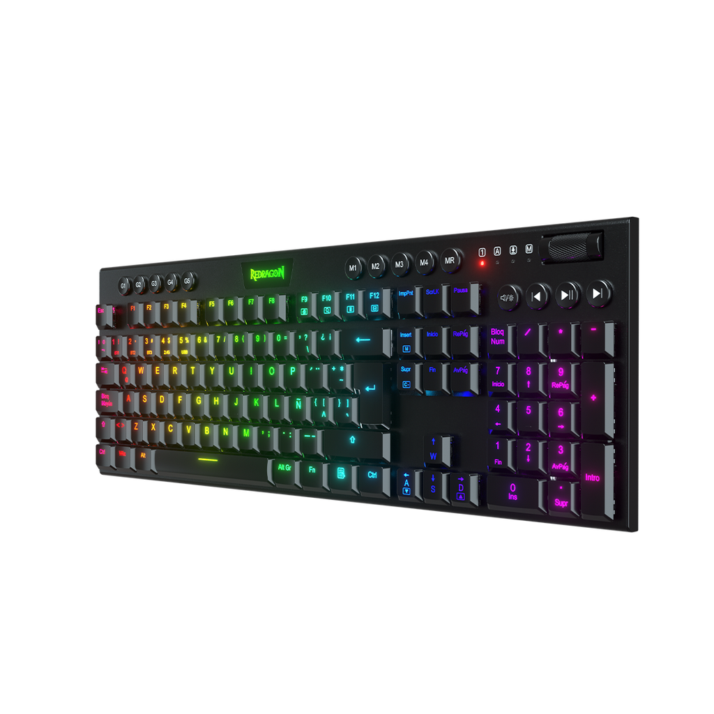 Teclado Redragon K619 Horus FS RGB SP RD Wired Black Red Switch Español