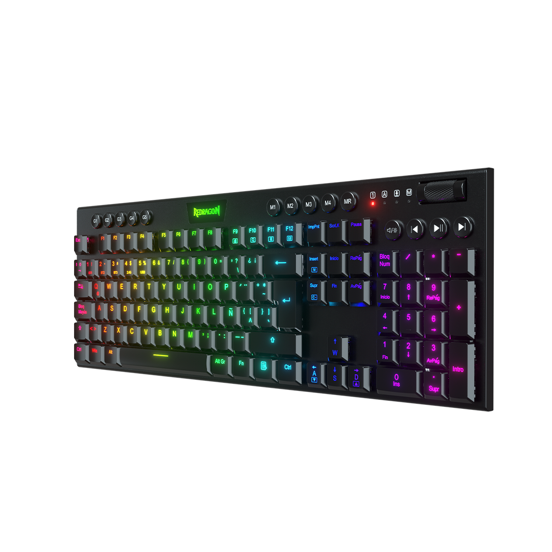 Teclado Redragon K619 Horus FS RGB SP RD Wired Black Red Switch Español