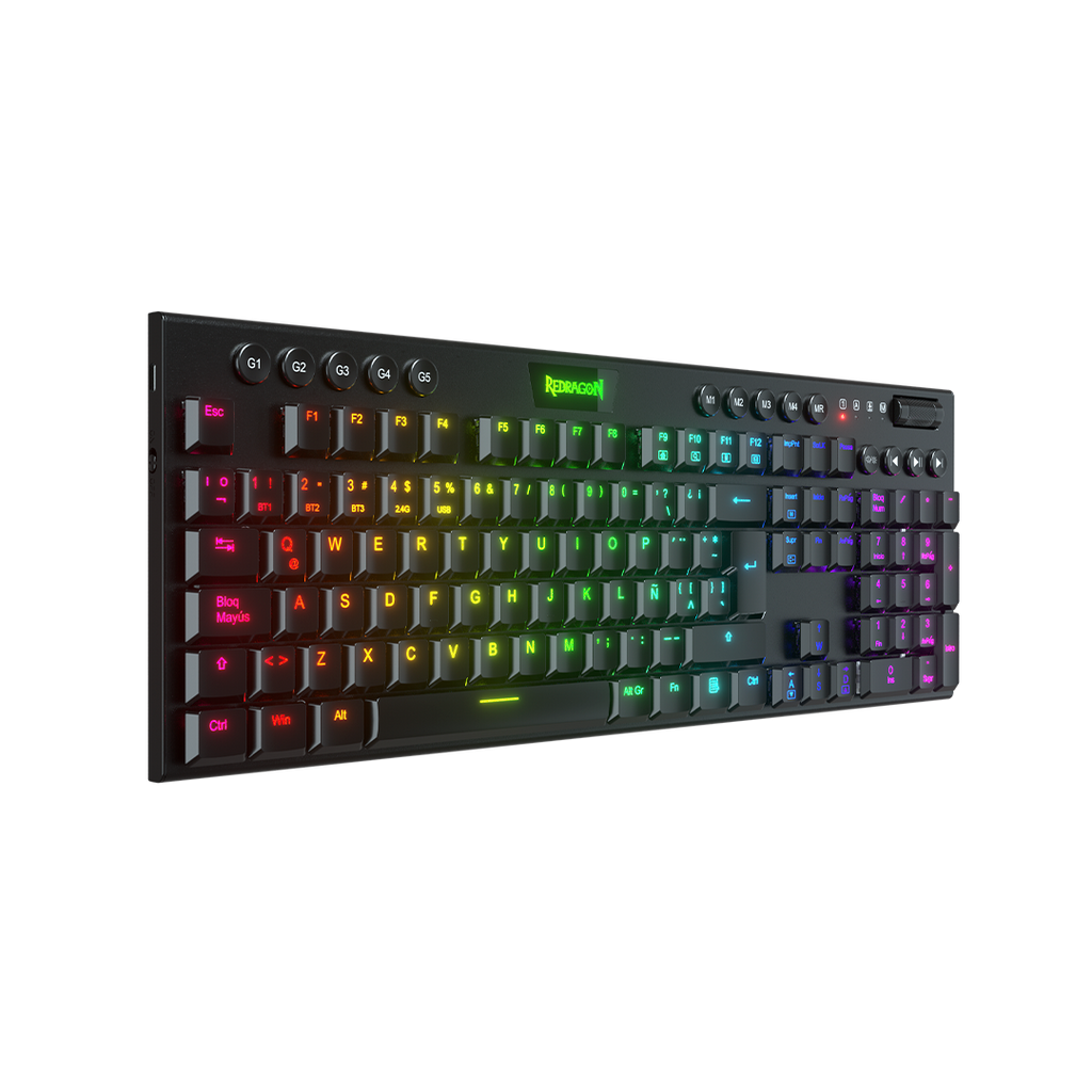Teclado Redragon K619 Horus FS RGB SP RD Wired Black Red Switch Español