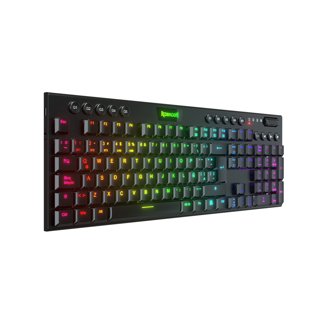 Teclado Redragon K619 Horus FS RGB SP RD Wired Black Red Switch Español