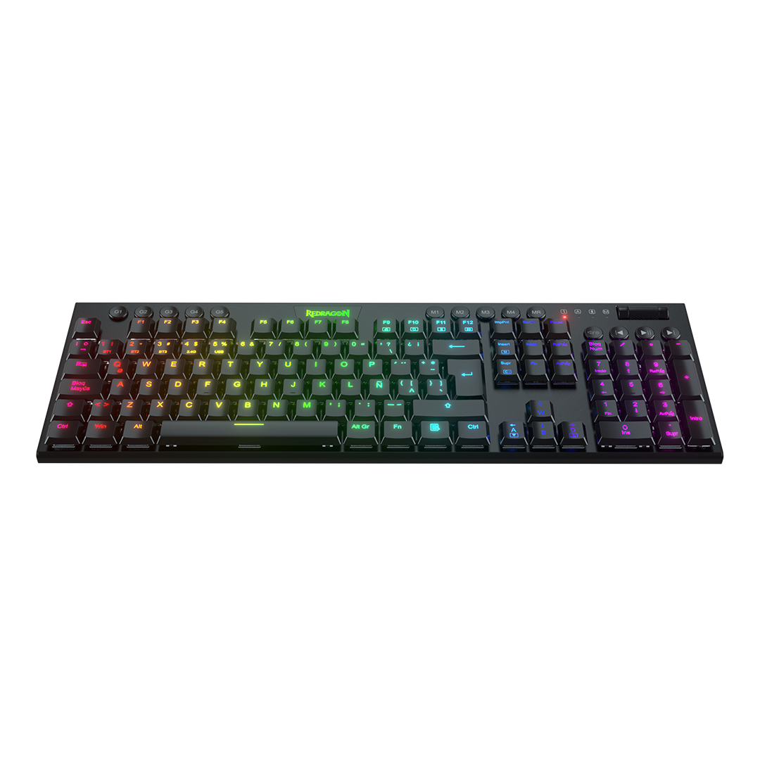 Teclado Redragon K619 Horus FS RGB SP RD Wired Black Red Switch Español