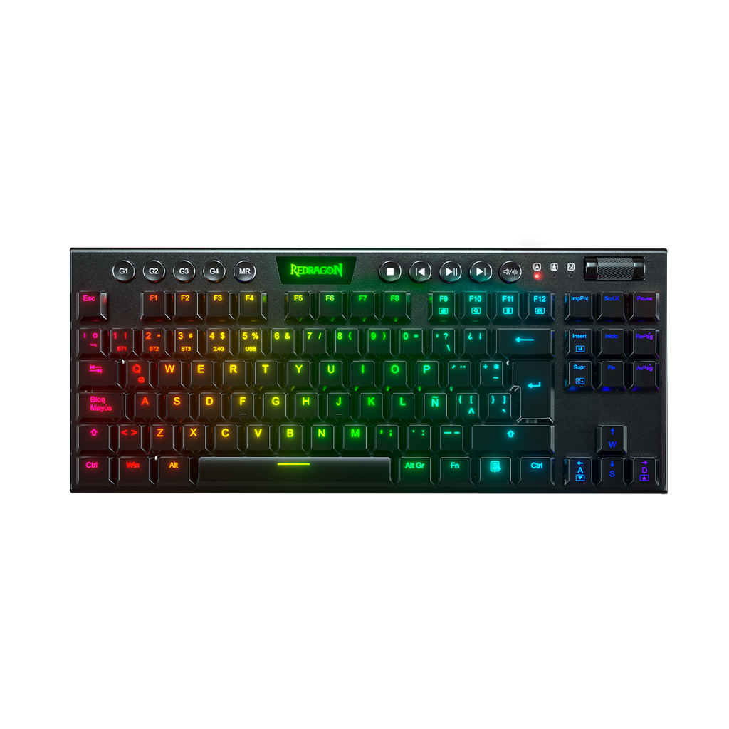 Teclado Redragon K621 Horus TKL RGB SP RD Wireless Black Red Switch Español