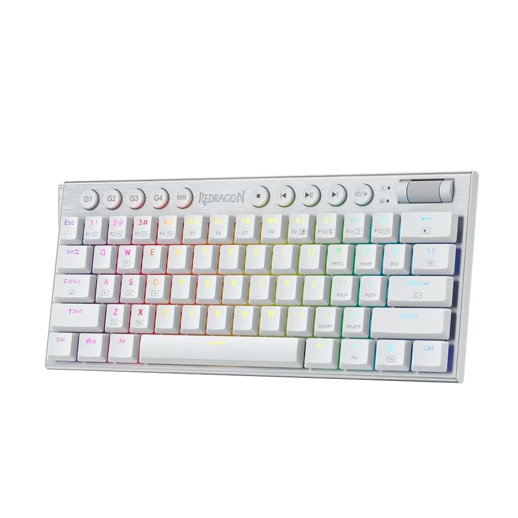 Teclado Redragon K632W Horus Mini RGB Wired White Red Switch English