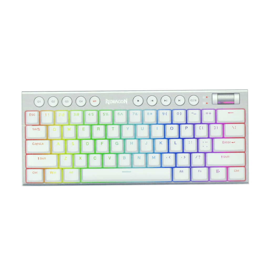 Teclado Redragon K632W Horus Mini RGB Wired White Red Switch English