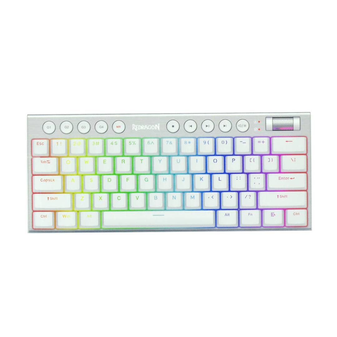 Teclado Redragon K632W Horus Mini RGB Pro Wireless White Red Switch English