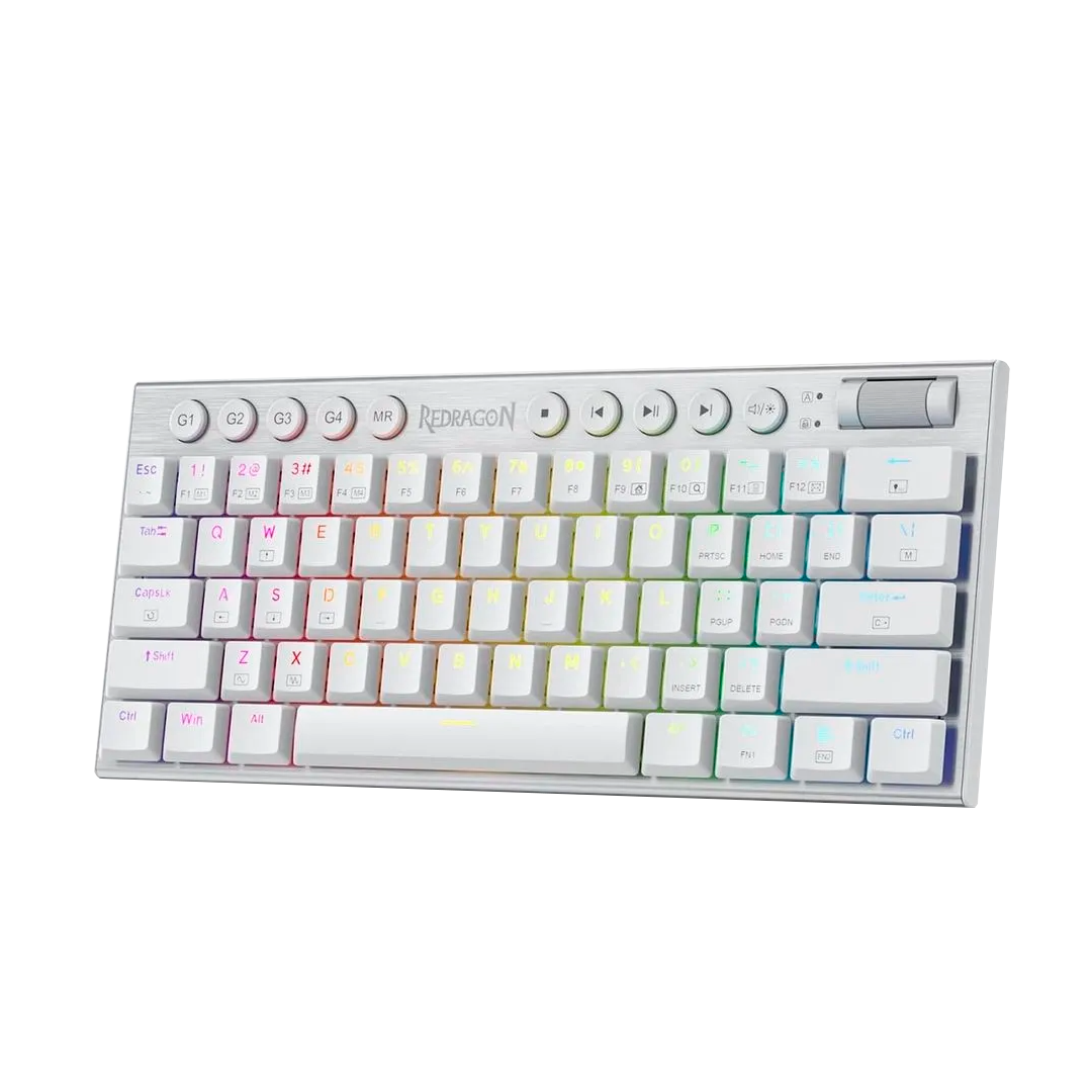Teclado Redragon K632W Horus Mini RGB Pro Wireless White Red Switch English