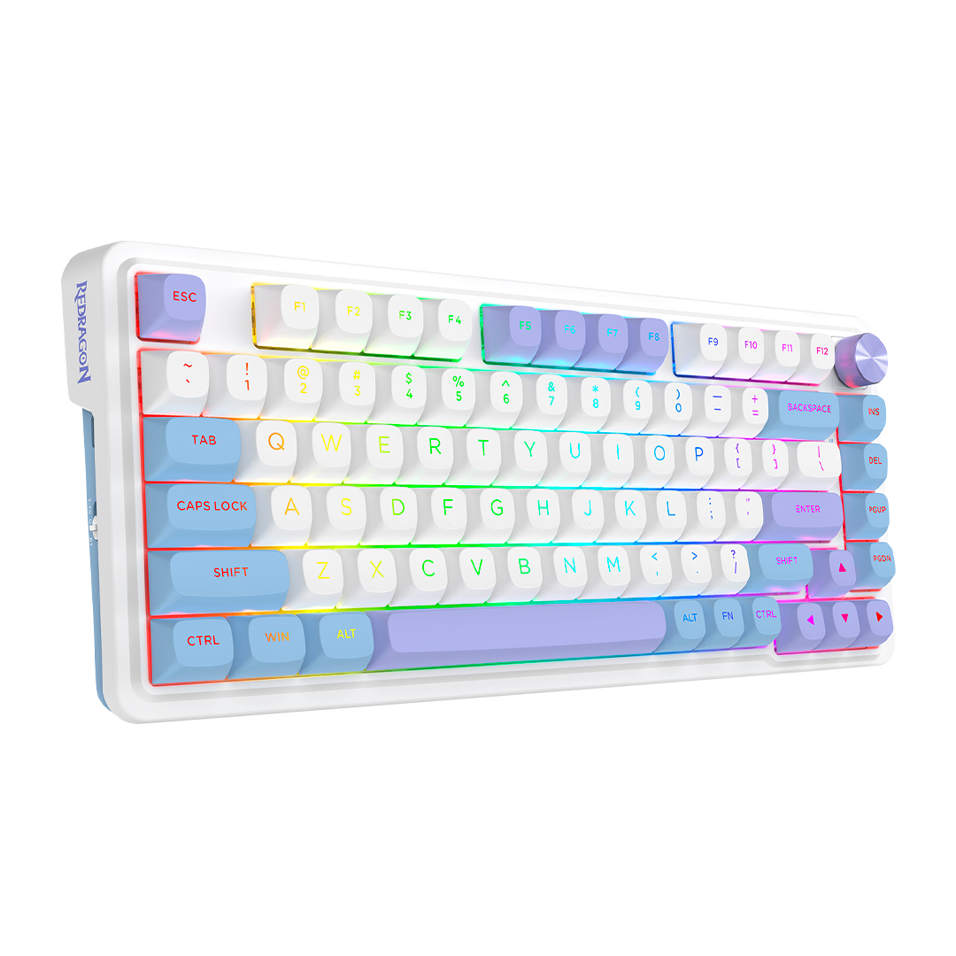 Teclado Redragon K673CPG Ucal Pro RGB Cream Purple Green