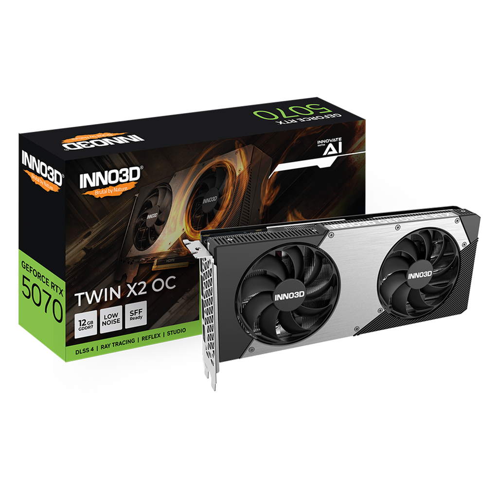 Tarjeta de Video Inno3D GeForce RTX 5070 Twin X2 OC 12GB GDDR7 192-bit