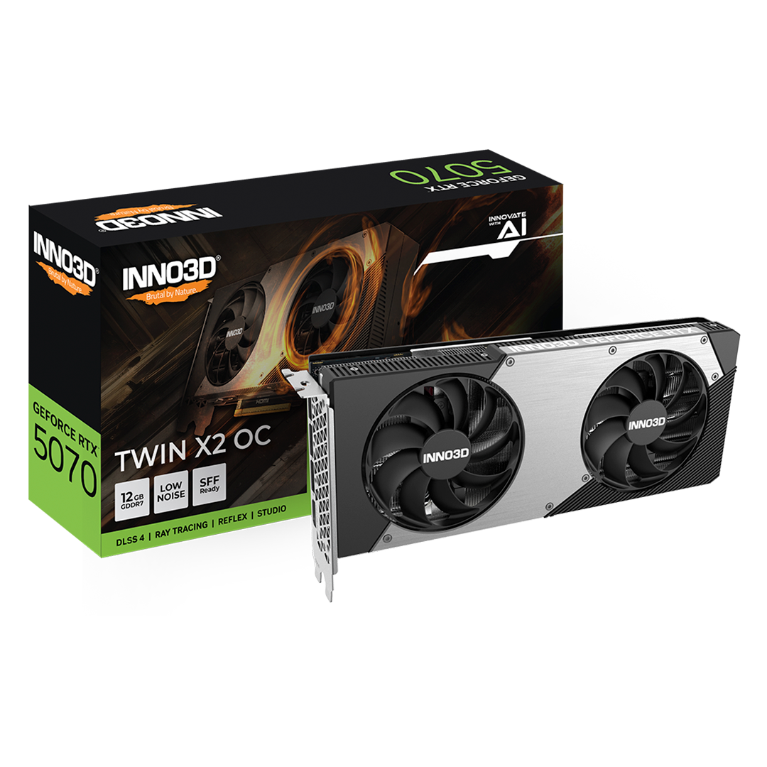 Tarjeta de Video Inno3D GeForce RTX 5070 Twin X2 OC 12GB GDDR7 192-bit