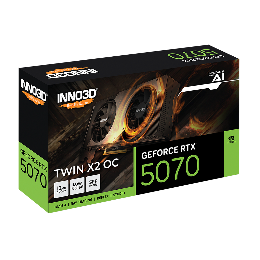 Tarjeta de Video Inno3D GeForce RTX 5070 Twin X2 OC 12GB GDDR7 192-bit