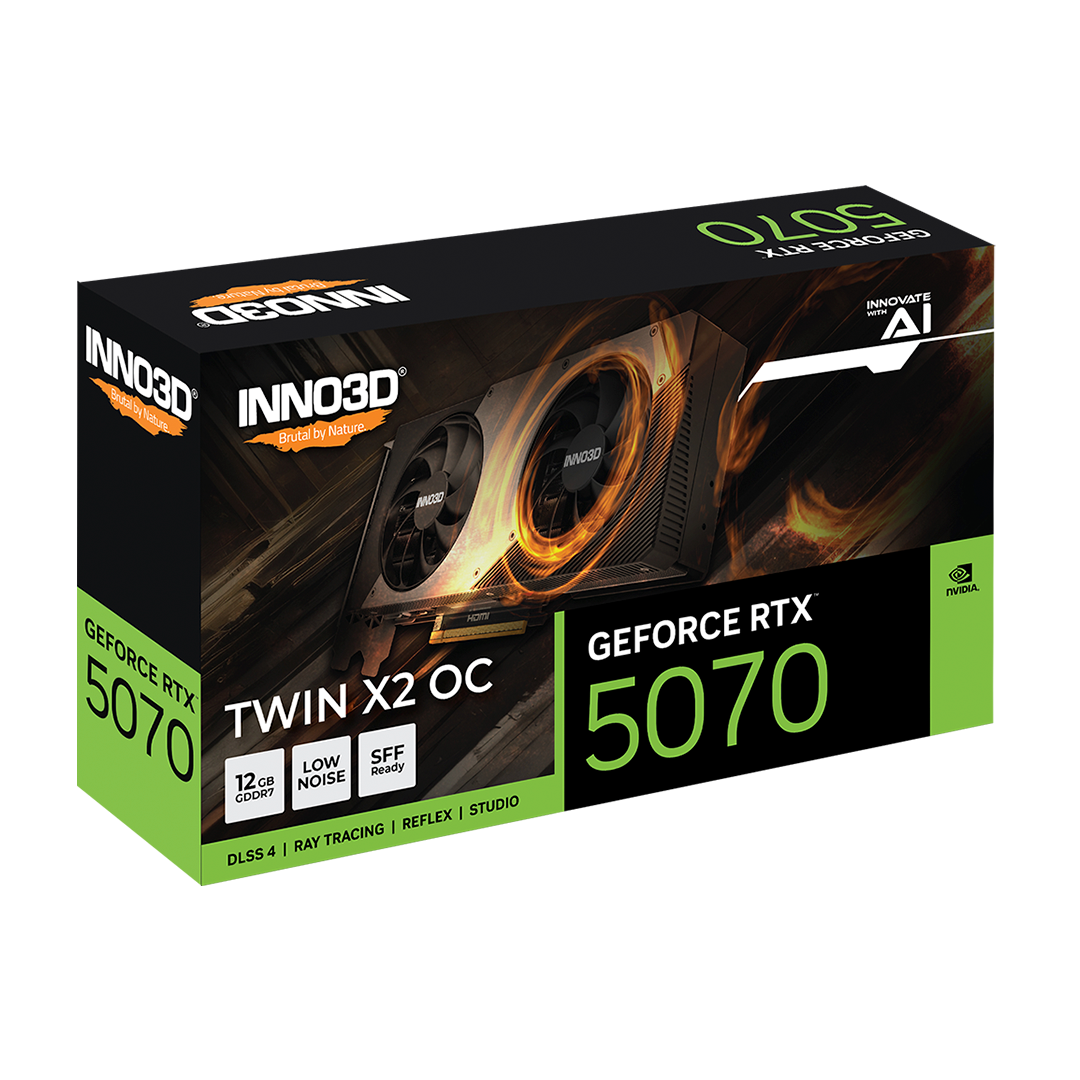 Tarjeta de Video Inno3D GeForce RTX 5070 Twin X2 OC 12GB GDDR7 192-bit