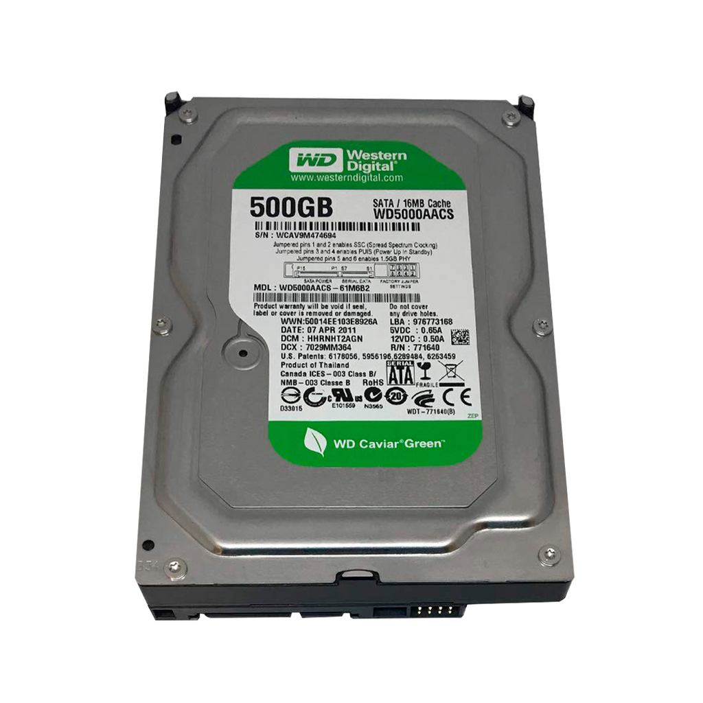 Disco Interno Western Digital WD5000AACS Refurbished 500GB 3.5" Green