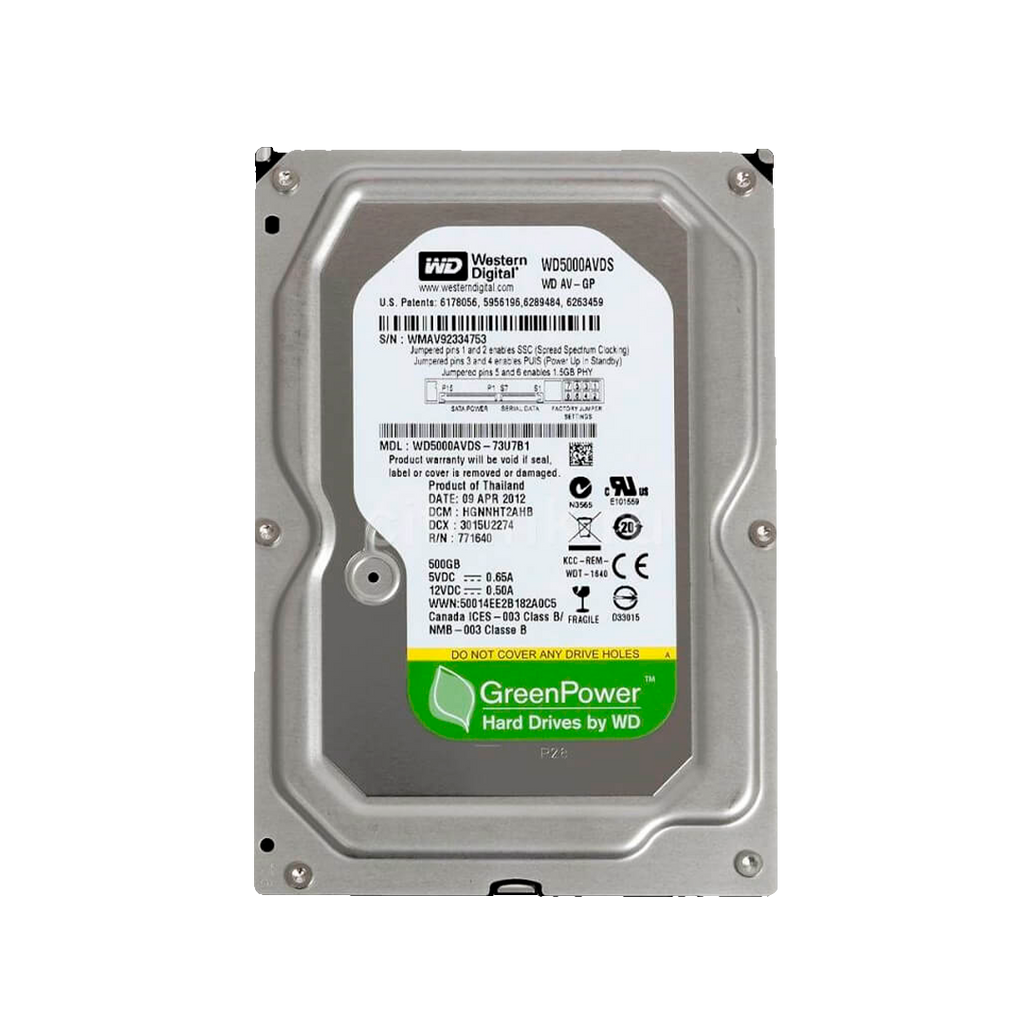 Disco Interno Western Digital WD5000AVDS Refurbished 500GB 3.5"