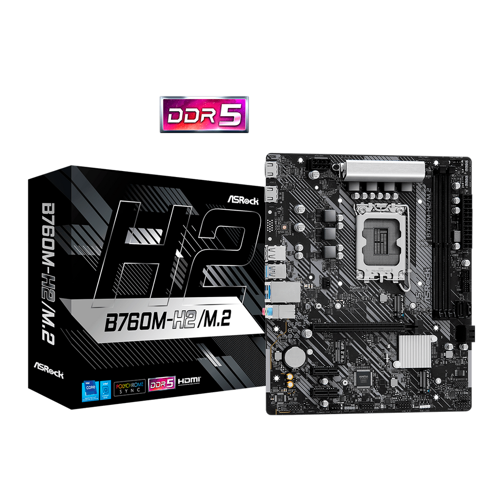 Tarjeta Madre Asrock B760M-H2/M.2 Intel B760 LGA1700 DDR5 HDMI