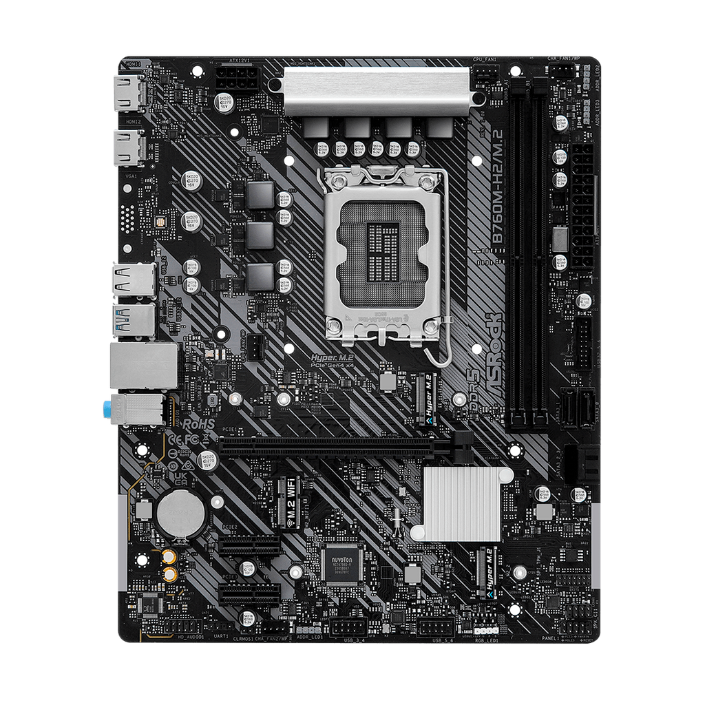 Tarjeta Madre Asrock B760M-H2/M.2 Intel B760 LGA1700 DDR5 HDMI