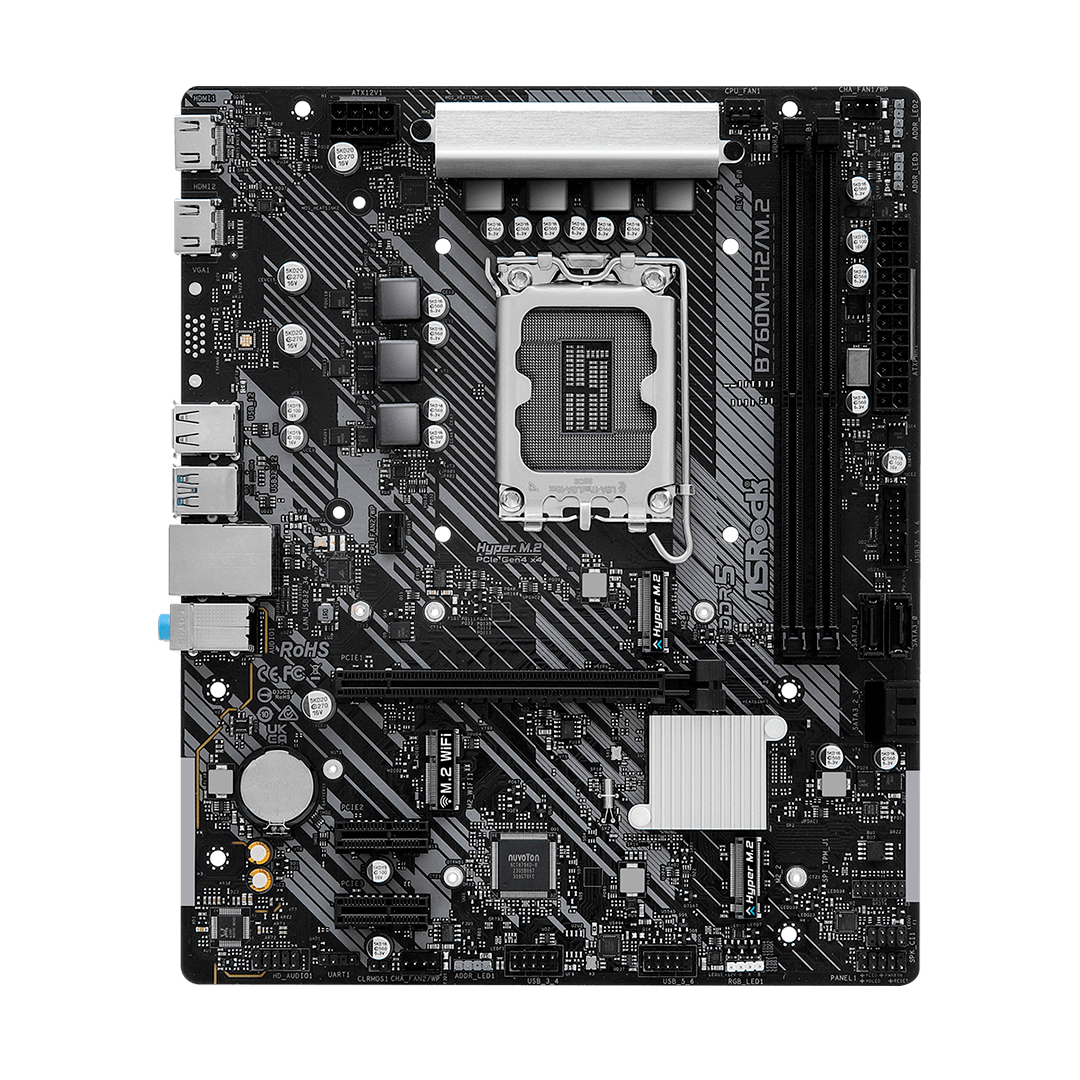 Tarjeta Madre Asrock B760M-H2/M.2 Intel B760 LGA1700 DDR5 HDMI