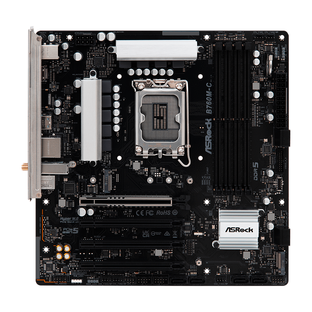 Tarjeta Madre Asrock B760M-C Intel B760 LGA1700 DDR5 HDMI Wi-Fi