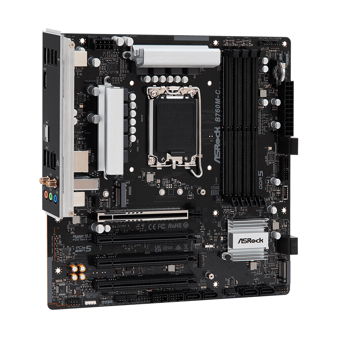 Tarjeta Madre Asrock B760M-C Intel B760 LGA1700 DDR5 HDMI Wi-Fi