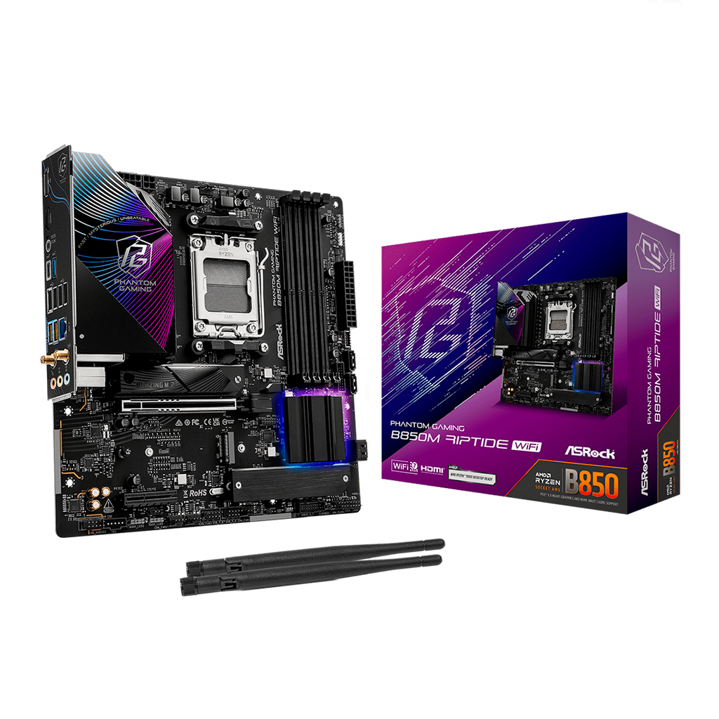 Tarjeta Madre Asrock B850M Riptide Wi-Fi AMD B850 AM5 DDR5 HDMI