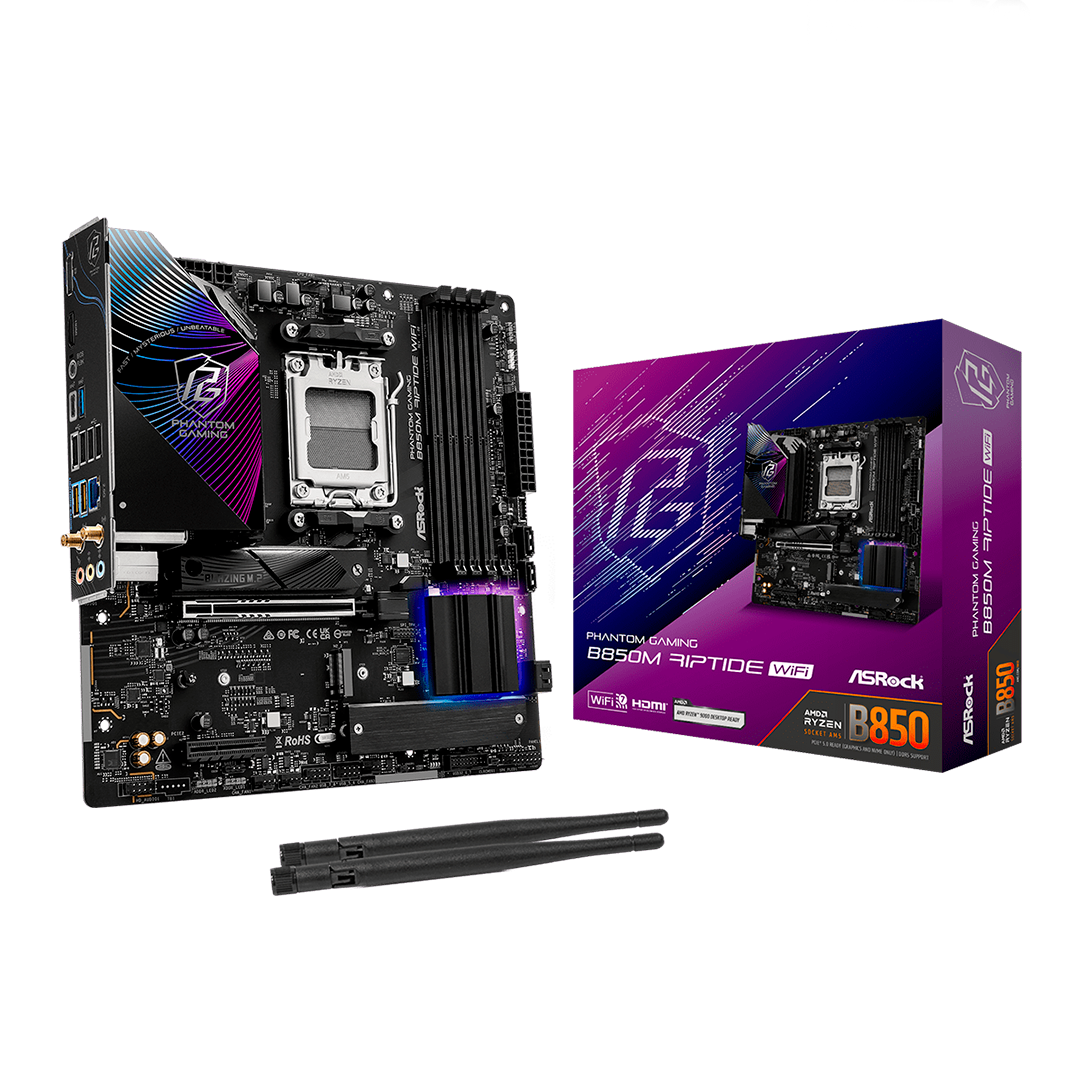 Tarjeta Madre Asrock B850M Riptide Wi-Fi AMD B850 AM5 DDR5 HDMI