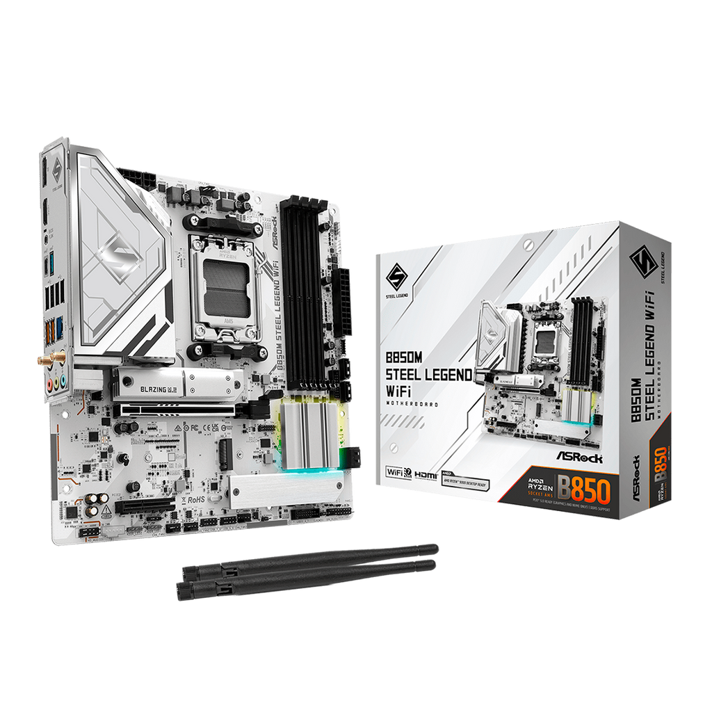 Tarjeta Madre Asrock B850M Steel Legend Wi-Fi AMD B850 AM5 DDR5 HDMI