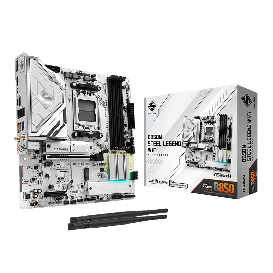 Tarjeta Madre Asrock B850M Steel Legend Wi-Fi AMD B850 AM5 DDR5 HDMI