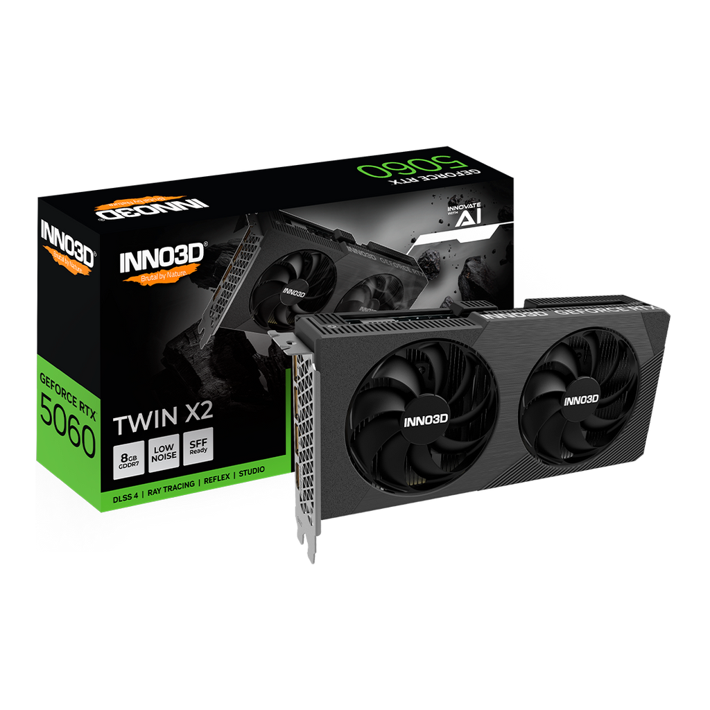 Tarjeta de Video Inno3D GeForce RTX 5060 Twin X2 OC 8GB GDDR7 128-bit