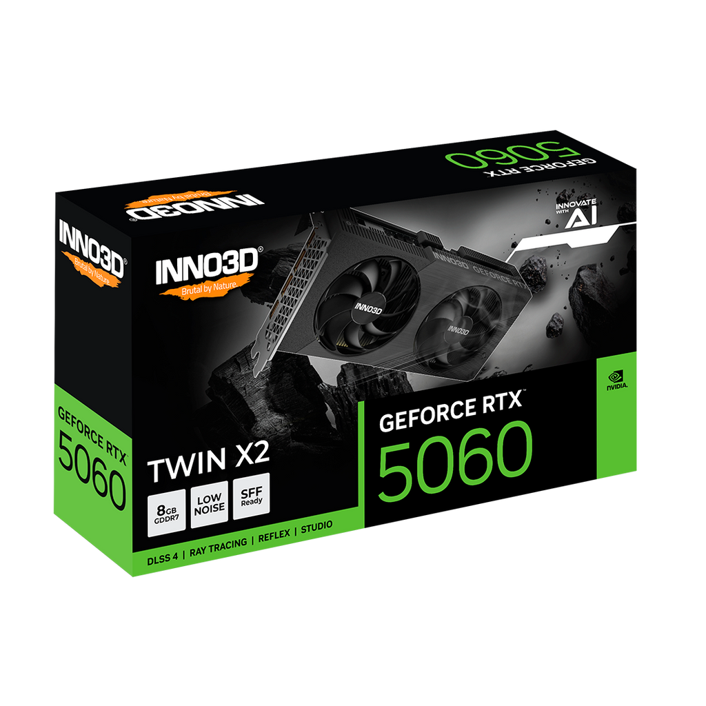 Tarjeta de Video Inno3D GeForce RTX 5060 Twin X2 OC 8GB GDDR7 128-bit