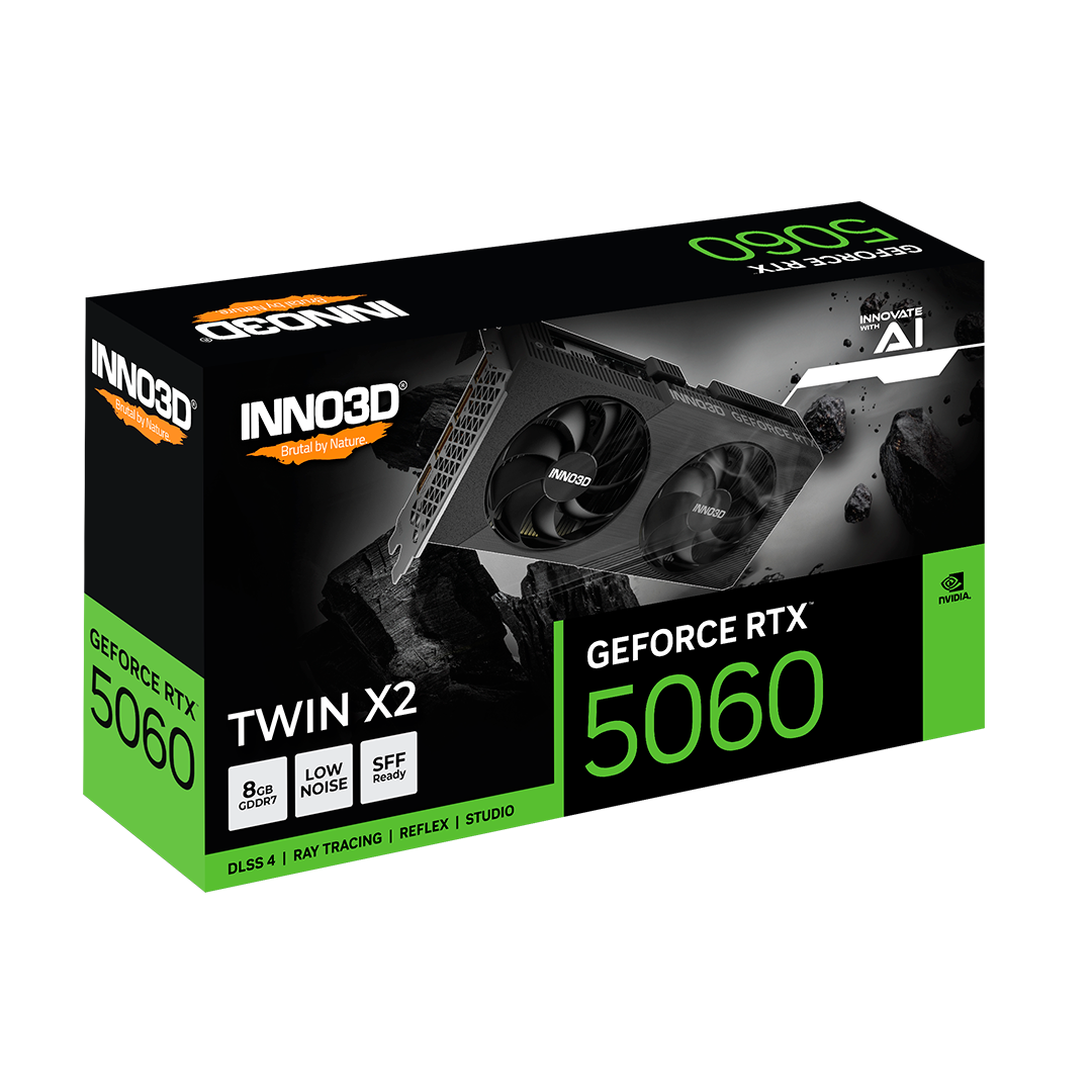 Tarjeta de Video Inno3D GeForce RTX 5060 Twin X2 OC 8GB GDDR7 128-bit