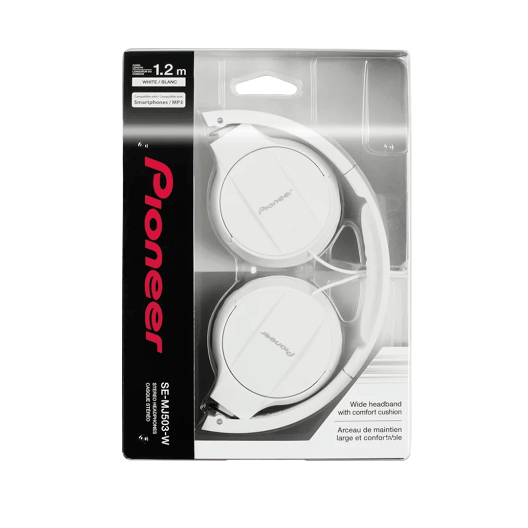 Audifono Pioneer Se-Mj503-W Plegable Color Blanco